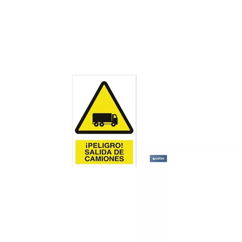 PLIMPO señal poliestireno 210x148mm. ¡peligro! salida de camiones barato