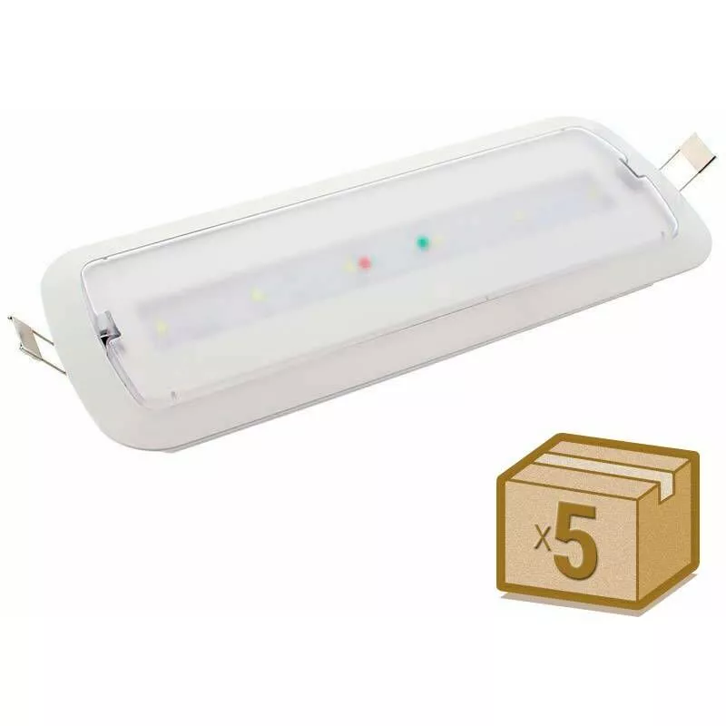 Pack 5 X Luz De Emergencia Led Nicelux, Permanente / No Permanente, Blanco Frío - Blanco Frío En Oferta Pack 5 X Luz De Emergencia Led Nicelux