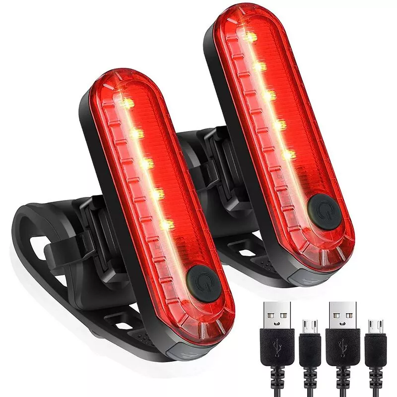 Paquete De 2 Luces Traseras Led Para Bicicleta, Luces Traseras Recargables Usb Ultrabrillantes Para Bicicleta, Retroiluminación Impermeable Para En Oferta Paquete De 2 Luces Traseras Led Para Bicicleta