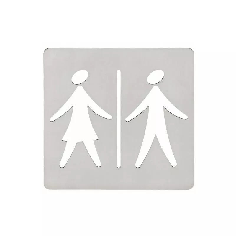 Placa Sealizacion Baño 120X120Mm Mujer/Hombre Adh. Acero In barato