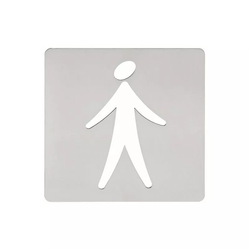 Placa seÑalizacion baÑo 120x120mm hombre adh. acero inox ais barato
