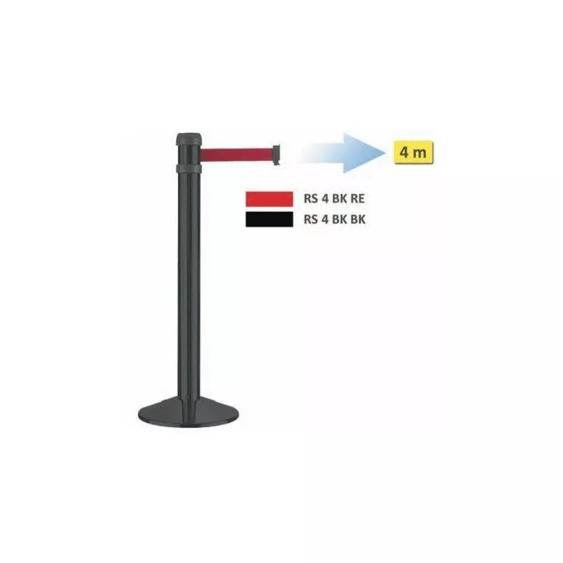 Poste Negro Cinta Roja, 4 Mt. Metalworks Rs4Bkre En Oferta Poste Negro Cinta Roja