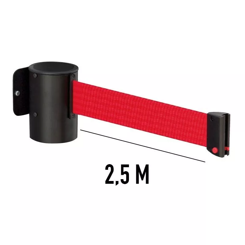 Poste Separador Mural Cinta 2,5 Metros Extensible Retráctil En Oferta Poste Separador Mural Cinta 2