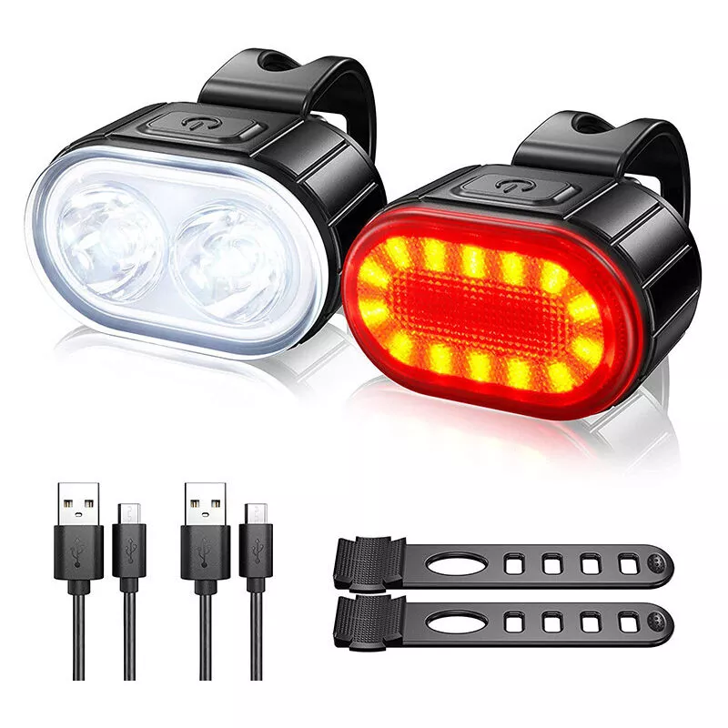 Potente Luz Led Para Bicicleta, Luz Delantera Y Trasera Para Bicicleta, Recargable Por Usb, Resistente Al Agua, Luz Delantera Y Trasera Para En Oferta Potente Luz Led Para Bicicleta