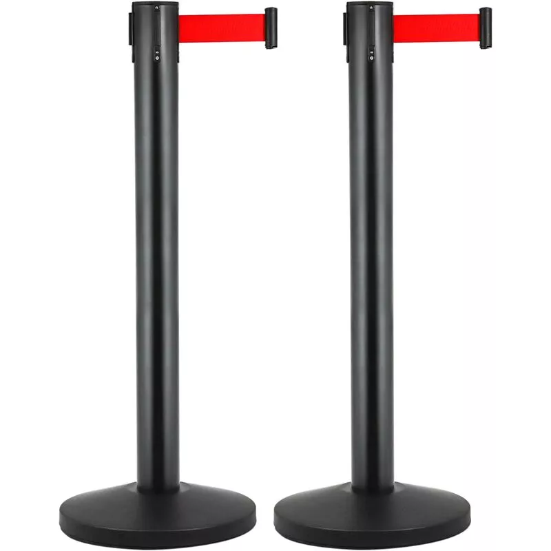 Primematik - Poste Separador 2 Unidades Negro Con Cinta Extensible De 2 M 320 X 63 X 910 Mm En Oferta Primematik - Poste Separador 2 Unidades Negro Con Cinta Extensible De 2 M 320 X 63 X 910 Mm Barato