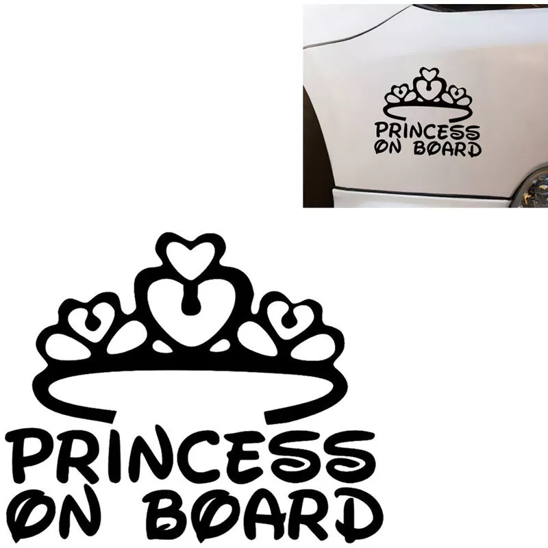 Princess on Board Car Body Styling Pegatina Extraible Impermeable