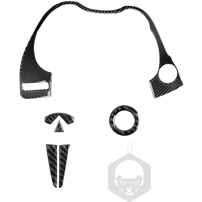 Reemplazo de pegatinas de tablero de salpicadero con logotipo Interior automotriz de fibra de carbono para accesorios Infiniti Q50 Q60 QX50 QX60 JX barato