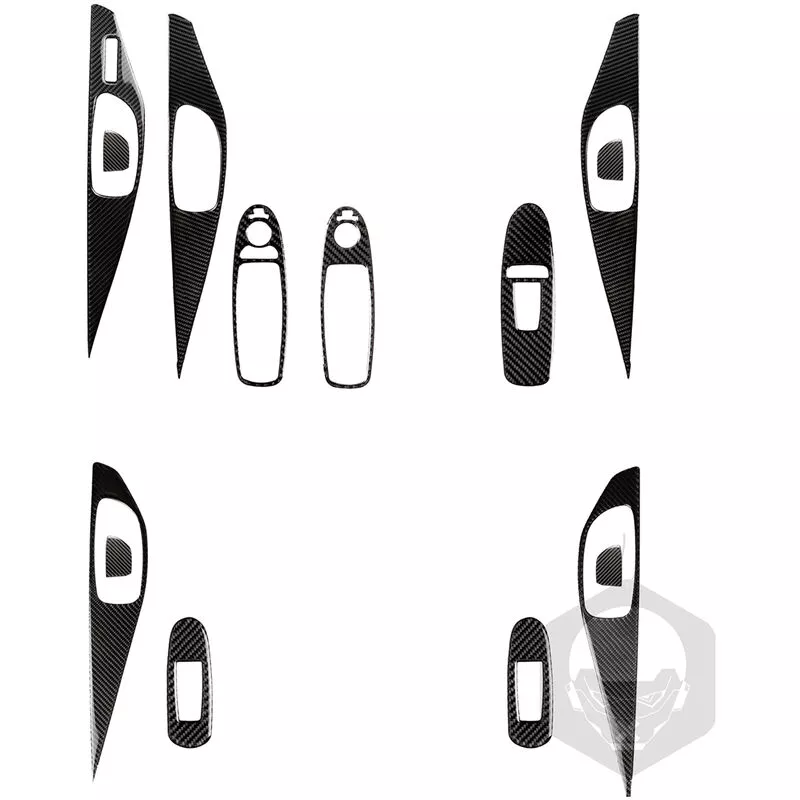 Reemplazo de pegatinas interiores de puerta automotriz de fibra de carbono para accesorios Infiniti Q50 Q60 QX50 QX60 barato