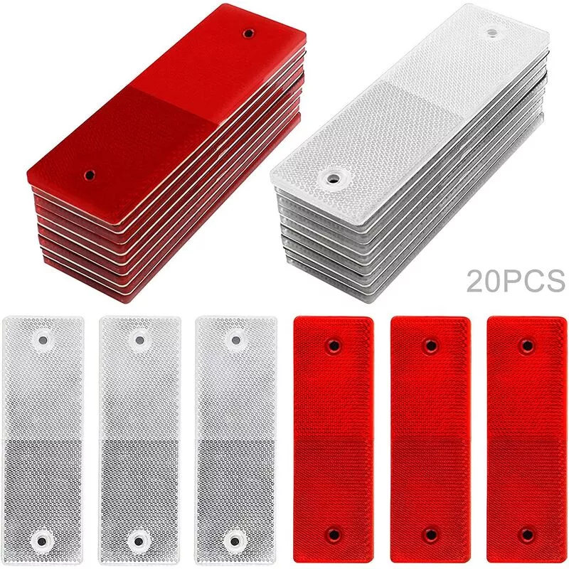 Reflectores, 20 Pegatinas Reflectantes Para Señalización De Remolque, Reflector Rectangular Autoadhesivo Para Remolque, Coche, Camión, Barco, En Oferta Reflectores