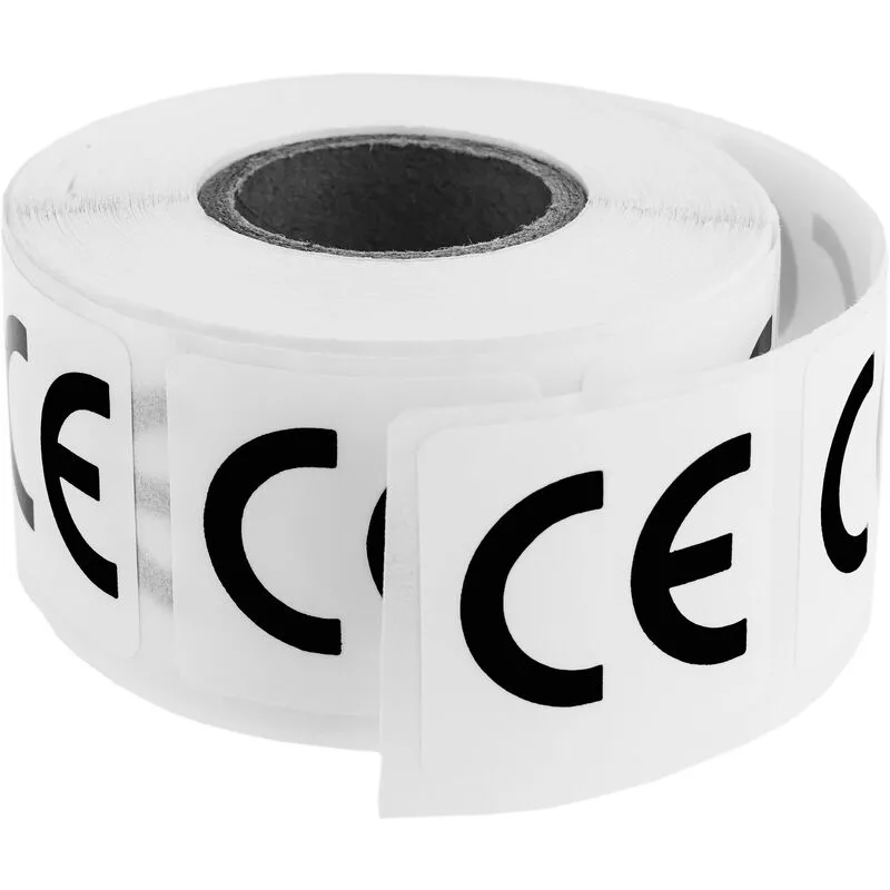 Rollo bobina de 500 etiquetas adhesivas con el logotipo CE 25x25 mm - Bematik barato