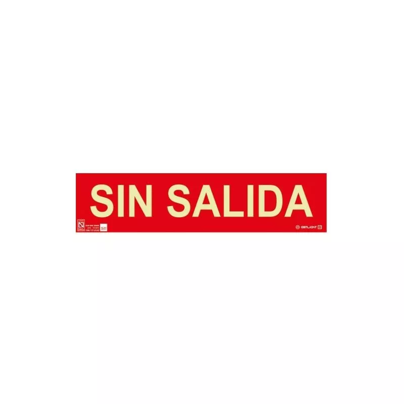 SEÑAL CLASE B FOTOLUMI. 297X105 FONDO ROJO 'SIN SALIDA' - Metalicas Julio Garc barato