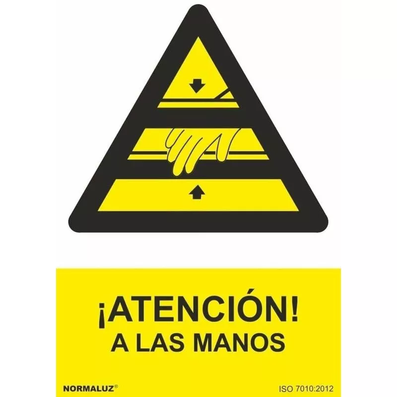 Señal ¡Atención! A Las Manos Con Tintas UV | 210 x 300 mm - ALUMINIO 0'5 mm barato