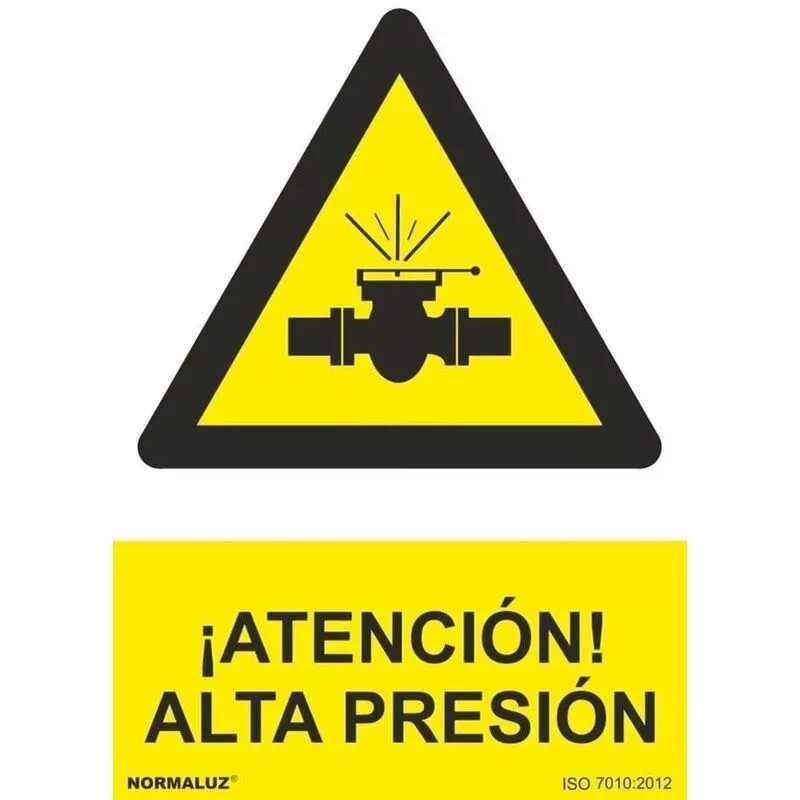 Señal ¡Atención! Alta Presión Con Tintas UV | ALUMINIO 0'5 mm - 300 x 400 mm barato