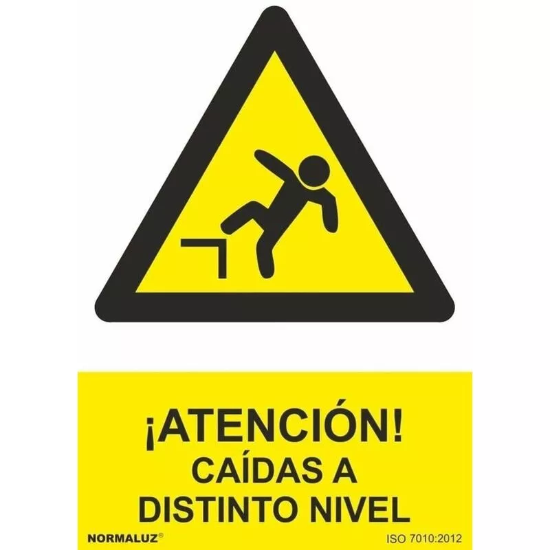 Señal ¡Atención! Caídas A Distinto Nivel Con Tintas UV | ADHESIVOS DE VINILO - 150 x 200 mm barato