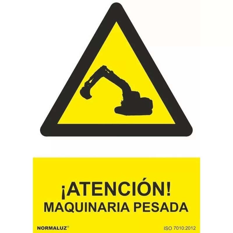 Señal ¡Atención! Maquinaria Pesada Con Tintas UV | 200 x 300 mm - ADHESIVOS DE VINILO barato
