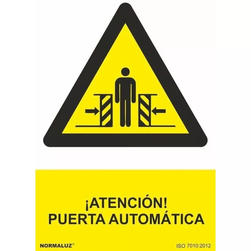 Señal ¡Atención! Puerta Automática Con Tintas UV | ALUMINIO 0'5 mm - 300 x 400 mm barato