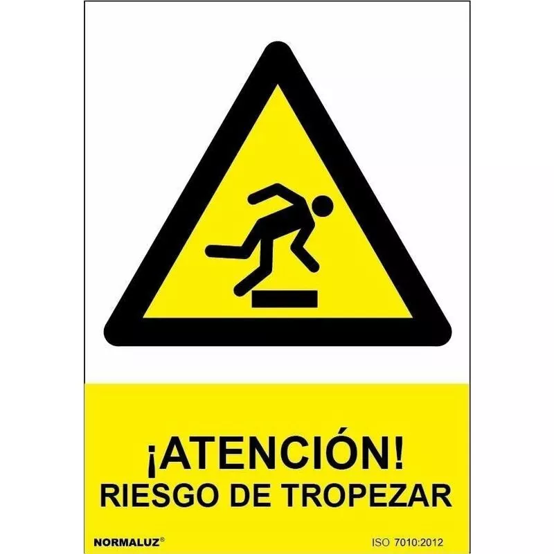 Señal ¡Atención! Riesgo de Tropezar Con Tintas UV | 200 x 300 mm - ADHESIVOS DE VINILO barato