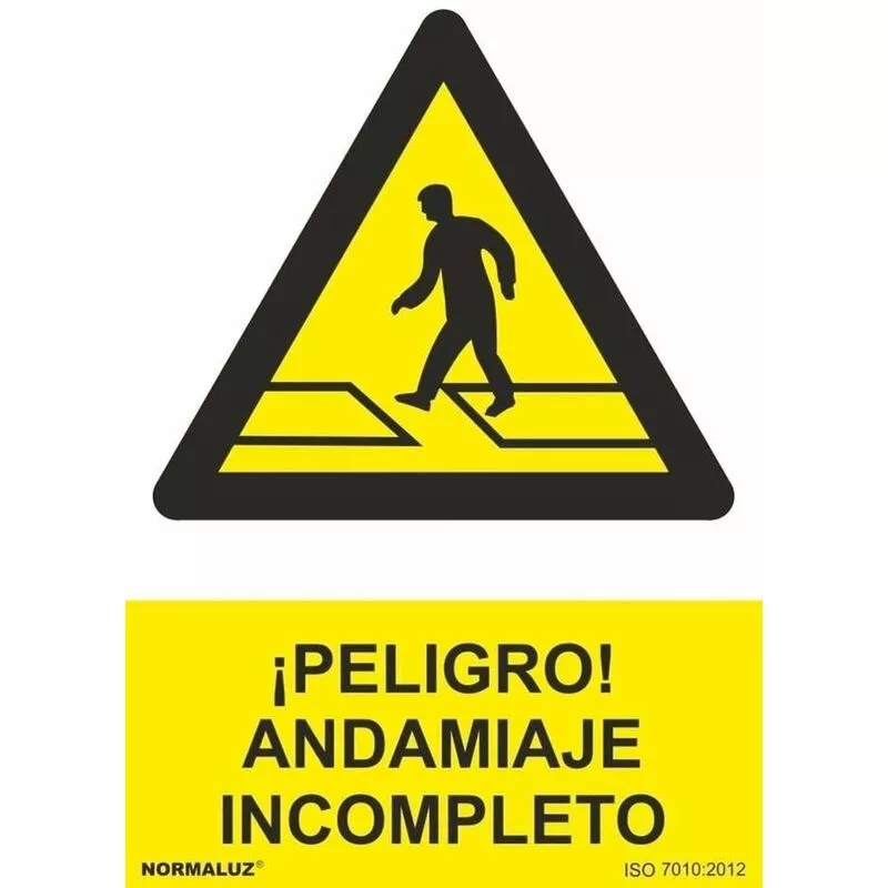 Señal ¡Peligro! Andamiaje Incompleto Con Tintas UV | ADHESIVOS DE VINILO - 150 x 200 mm barato