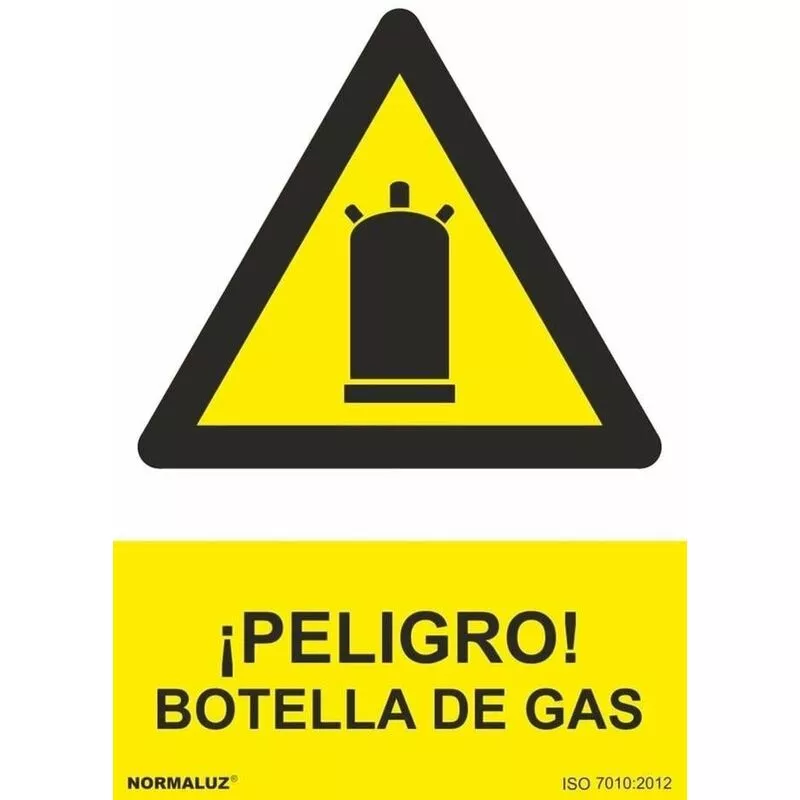 Señal ¡Peligro! Botella de Gas Con Tintas UV | 300 x 400 mm - PVC GLASSPACK 0'7 mm barato