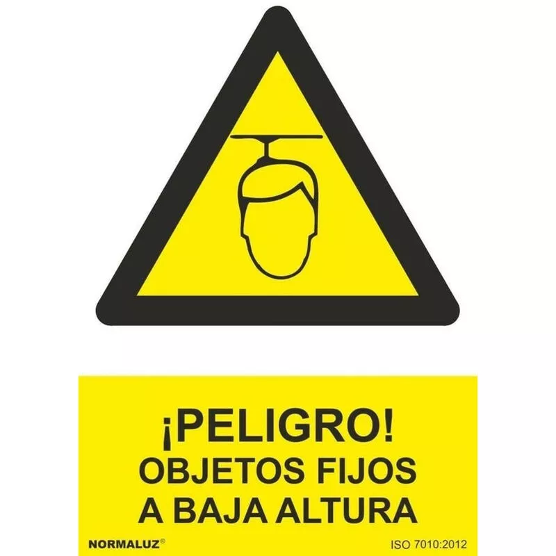 Señal ¡Peligro! Objetos Fijos a Baja Altura Con Tintas UV | ADHESIVOS DE VINILO - 150 x 200 mm barato