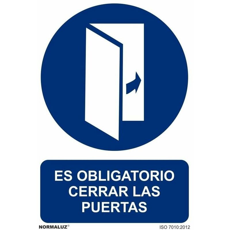 Señal Es Obligatorio Cerrar Las Puertas Con Tintas Uv | 210 X 300 Mm - Aluminio 0'5 Mm Barato
