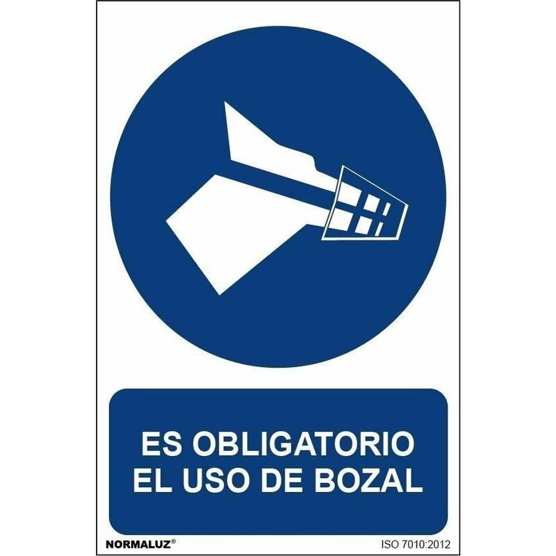 Señal Es Obligatorio El Uso De Bozal Con Tintas Uv | 210 X 300 Mm - Aluminio 0'5 Mm Barato