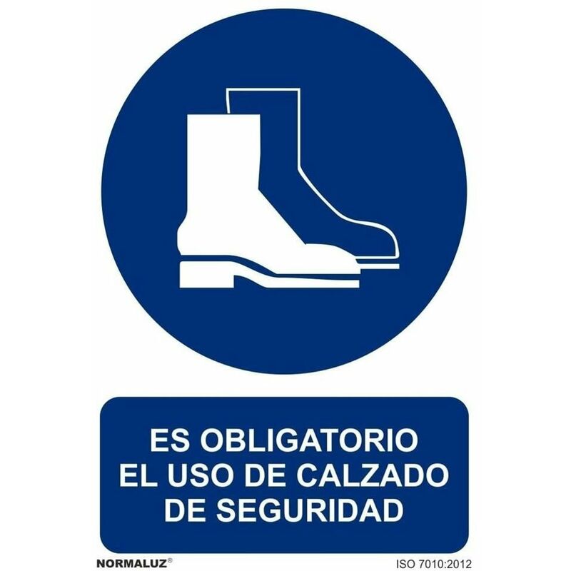 Señal Es Obligatorio El Uso De Calzado De Seguridad Con Tintas Uv | 210 X 300 Mm - Aluminio 0'5 Mm Barato