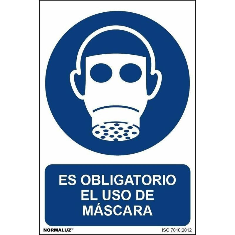Señal Es Obligatorio El Uso De Máscara Con Tintas Uv | 210 X 300 Mm - Aluminio 0'5 Mm Barato