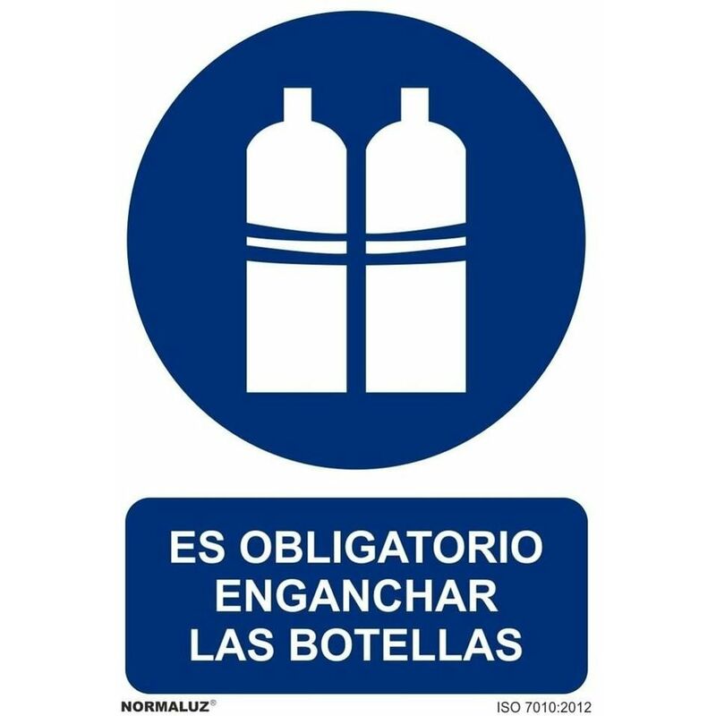 Señal Es Obligatorio Enganchar Las Botellas Con Tintas Uv | 200 X 300 Mm - Adhesivos De Vinilo Barato