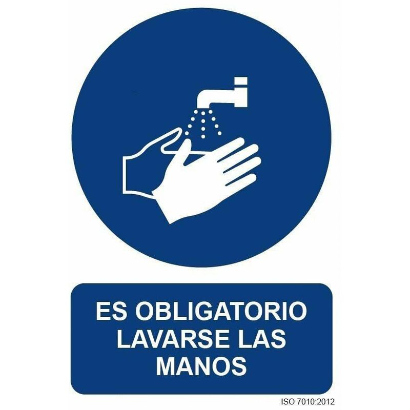 Señal Es Obligatorio Lavarse Las Manos Con Tintas Uv | Adhesivos De Vinilo - 100 X 150 Mm Barato