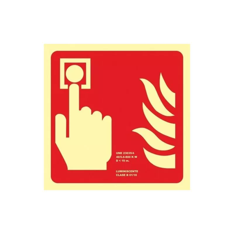 Señal Pulsador De Alarma (Sin Texto) Luminiscente | Clase B (Pvc 0'7 Mm) - 420 X 420 Mm En Oferta Señal Pulsador De Alarma (Sin Texto) Luminiscente | Clase B (Pvc 0'7 Mm) - 420 X 420 Mm Barato