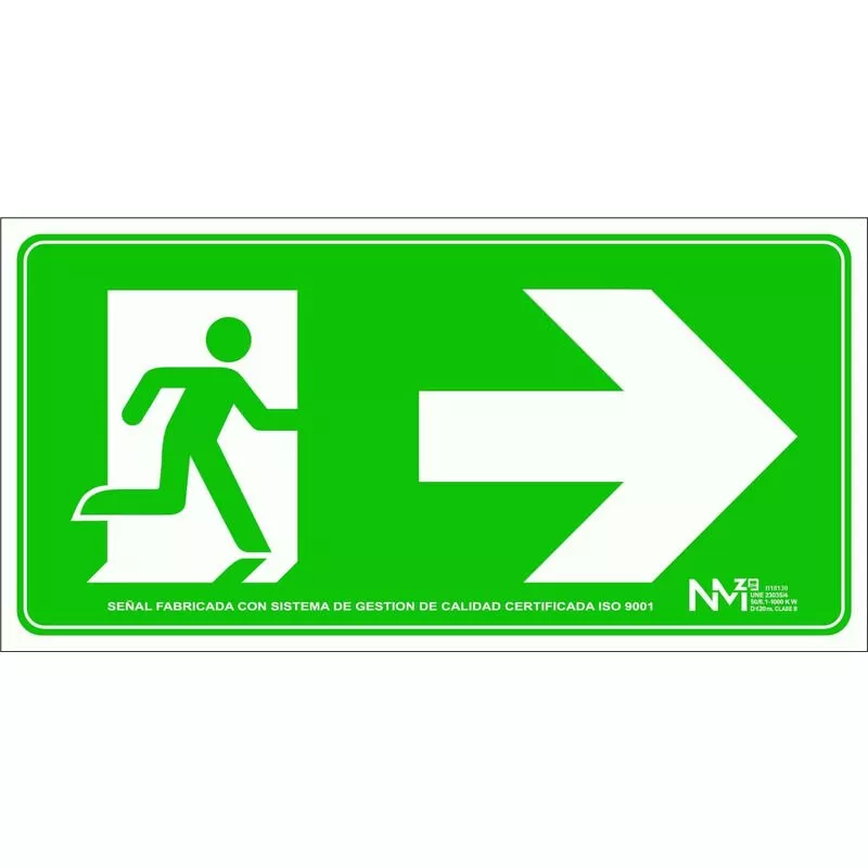 Señal Salida Puerta Derecha (Solo Pictograma) Luminiscente | Clase B (Pvc 0'7 Mm) - 632 X 313 Mm En Oferta Señal Salida Puerta Derecha (Solo Pictograma) Luminiscente | Clase B (Pvc 0'7 Mm) - 632 X 313 Mm Barato