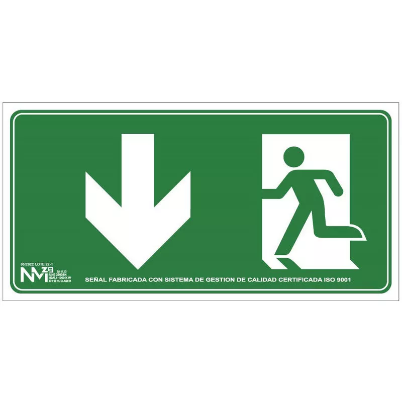 Señal Salida Puerta (Solo Pictograma) Flecha Abajo Luminiscente | Clase A (Pvc 1 Mm) - 320 X 160 Mm En Oferta Señal Salida Puerta (Solo Pictograma) Flecha Abajo Luminiscente | Clase A (Pvc 1 Mm) - 320 X 160 Mm Barato