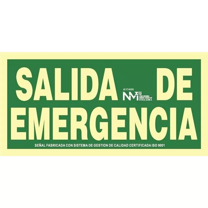 Señal Salida De Emergencia Luminiscente | Clase A (Pvc 1 Mm) - 210 X 420 Mm En Oferta Señal Salida De Emergencia Luminiscente | Clase A (Pvc 1 Mm) - 210 X 420 Mm Barato