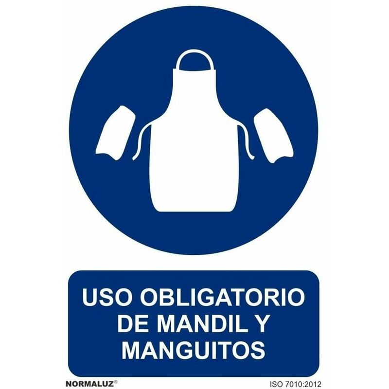 Señal Uso Obligatorio De Mandil Y Manguitos Con Tintas Uv | Adhesivos De Vinilo - 100 X 150 Mm Barato