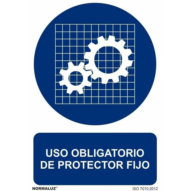 Señal Uso Obligatorio De Protector Fijo Con Tintas Uv | 210 X 300 Mm - Pvc Glasspack 0'7 Mm Barato