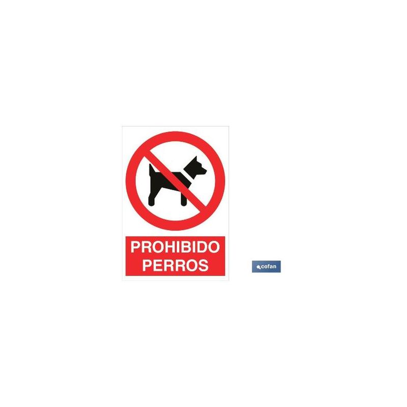 Señal Prohibido Pictograma Y Texto - Prohibido Perros | 210X148 - Poliestireno Barato