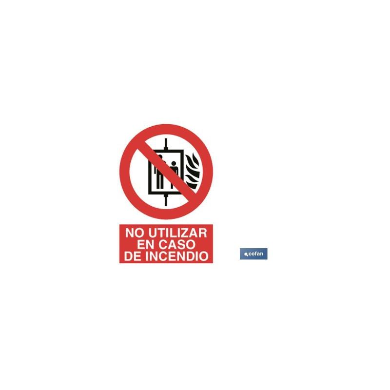 Señal Prohibido Pictograma Y Texto - Prohibido Usar En Incendios | 210X148 - Pegatina Adhesiva Barato