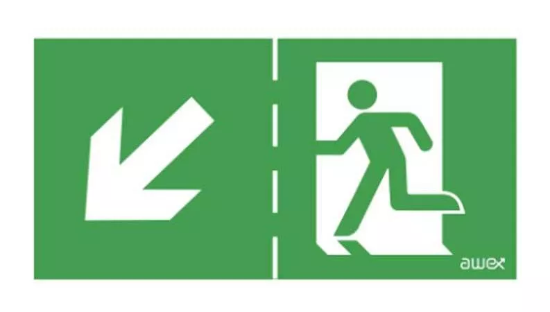 Señales De Evacuación Para Las Luces De Emergencia Exit | Flecha 45º Abajo-Izquierda En Oferta Señales De Evacuación Para Las Luces De Emergencia Exit | Flecha 45º Abajo-Izquierda Barato