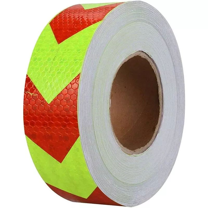 TRIP Safety Advertencia de peligro reflectante Flecha Pegatinas de cinta reflectante Longitud opcional roja y amarilla 2 "x 82 pies (5 CM x 25 M) barato