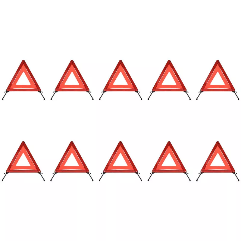 Triángulos De Advertencia De Tráfico 10 Uds Rojo 75X75X100 Cm En Oferta Triángulos De Advertencia De Tráfico 10 Uds Rojo 75X75X100 Cm Barato