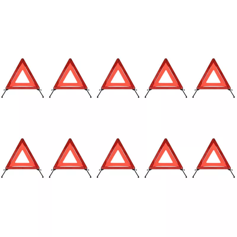 Triángulos De Advertencia De Tráfico 10 Uds Rojo 75X75X100 Cm En Oferta Triángulos De Advertencia De Tráfico 10 Uds Rojo 75X75X100 Cm Barato