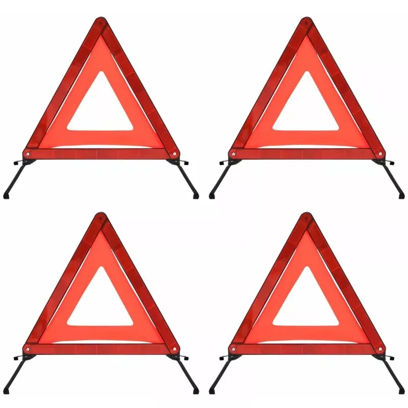 Triángulos De Advertencia De Tráfico 4 Uds Rojo 75X75X100 Cm En Oferta Triángulos De Advertencia De Tráfico 4 Uds Rojo 75X75X100 Cm Barato