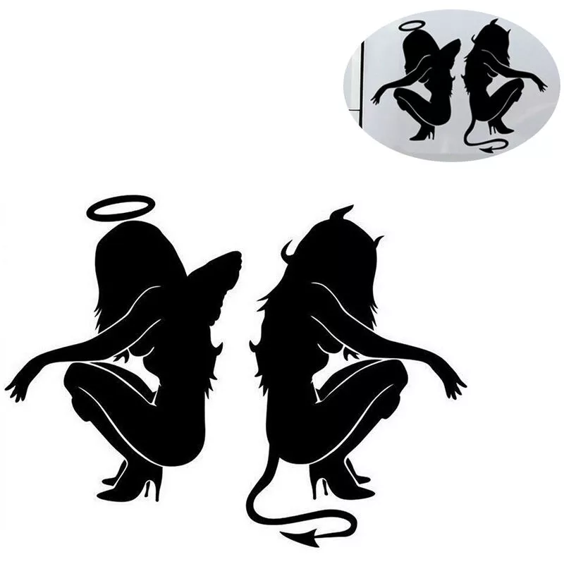 Angeles Y Demonios Pegatina De Estilo De Carroceria De Coche Extraible Impermeable,Negro En Oferta Angeles Y Demonios Pegatina De Estilo De Carroceria De Coche Extraible Impermeable