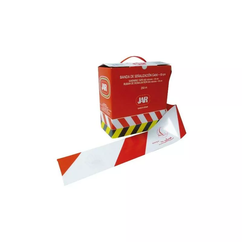jar banda cinta señalizacion 4070x10 cm gal400 blanca-roja 250m - Mibricotienda barato