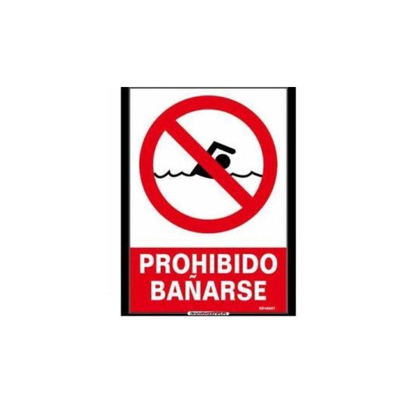 Normaluz Señal Luminiscente Prohibido Bañarse 21X30 Rd40037 - Mibricotienda Barato